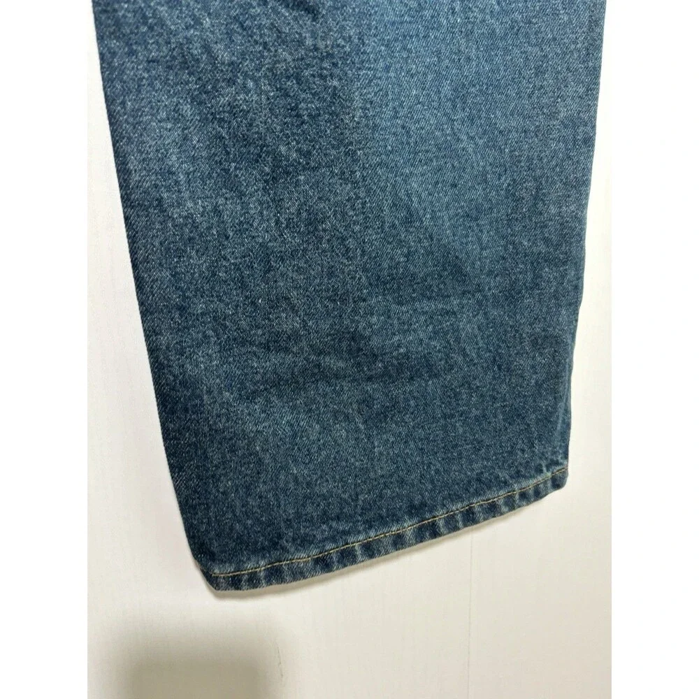 Carhartt Denim Jeans Mens 42 34 Blue Work Pants Traditional Fit Cotton B480-DVB